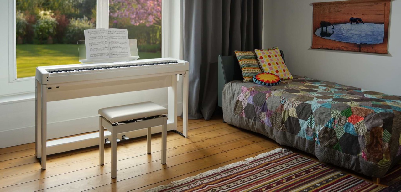 Kawai ES520 — портативное цифровое пианино в интерьере